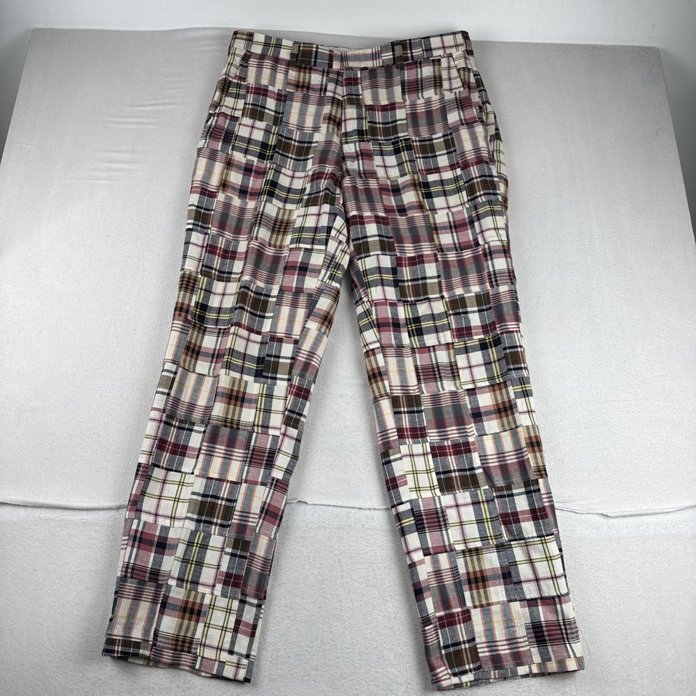 Jos A Bank Patchwork Madras Mens Chino Pants fits 34*31 Preppy Golf Colorful